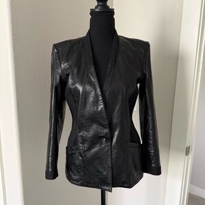 Helmut Lang Black Leather Blazer Jacket